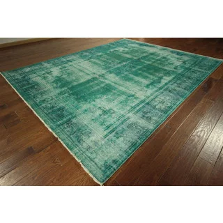 New Iran Persian Kerman Mint Green Overdyed Hand-knotted Wool Rug (9' x 12', 9' x 10')