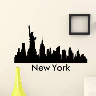 Big Apple New York City Skyline City Silhouette Vinyl Wall Art Decal Sticker