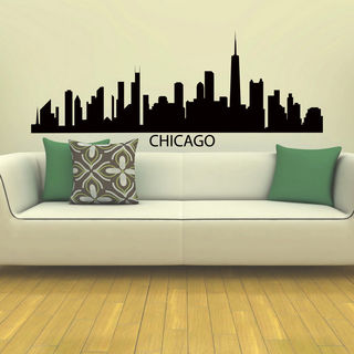 Chicago Skyline City Silhouette Vinyl Wall Art Decal Sticker