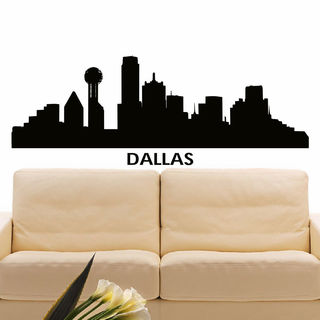 Dallas Skyline City Silhouette Vinyl Wall Art Decal Sticker