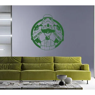 Storm Trooper Inside Empire Logo Star Wars White Green Vinyl Sticker Wall Art