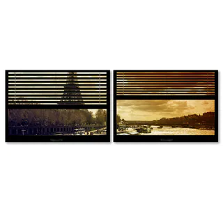 Philippe Hugonnard 'Window View Paris at Sunset 3' 2 Panel Art Set