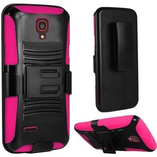 Insten Hard PC/ Silicone Dual Layer Hybrid Phone Case Cover with Holster For Alcatel One Touch Conquest