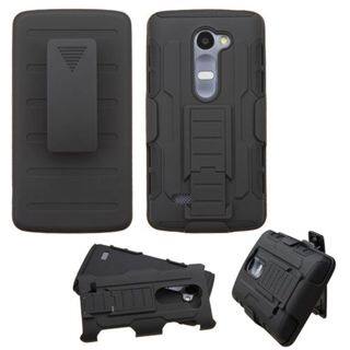 Insten Hard PC/ Silicone Dual Layer Hybrid Phone Case Cover with Holster For LG Leon/ Tribute 2