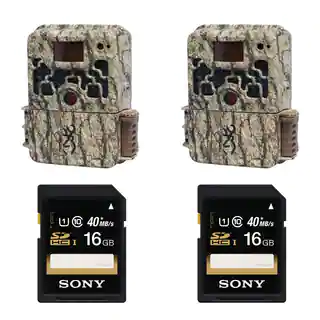 (2) Browning STRIKE FORCE BTC5HD Sub Micro Trail Camera + (2) Sony 16GB SDHC Class 10 Memory Cards