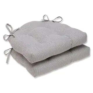 Pillow Perfect Oxford Charcoal Reversible Chair Pad (Set of 2)