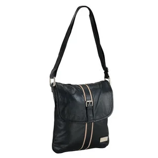 Phive Rivers Black Leather Sling Handbag (Italy)