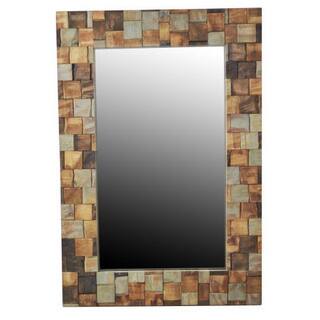 Umatilla Wood Mosaic Rectangular Accent Mirror