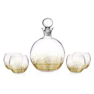 Fitz and Floyd Luster Gold 5-piece Decanter Set