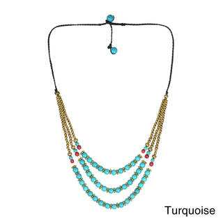 Classy Belle Triple Layer Stone Brass Necklace (thailand)