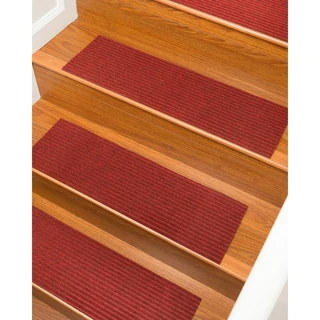 Halton Carpet Red Stair Treads (9" x 29") (Set of 13)