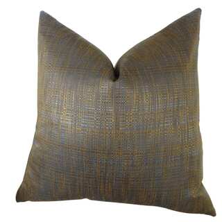Plutus Luxury Copper Brown Metallic Clonamore Handmade Double-sided Throw Pillow