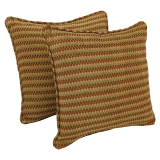 Blazing Needles 18-inch Corded Gingham Jacquard Chenille Throw Pillow (Set of 2)