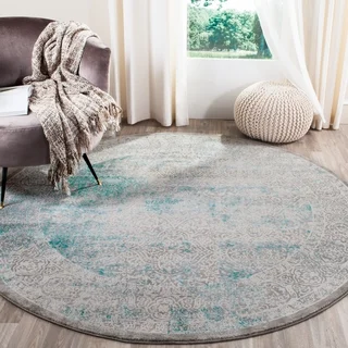 Safavieh Passion Watercolor Turquoise/ Ivory Distressed Rug (8' x 11')