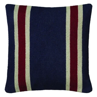 Rizzy Home Navy And Red Square Pillow Cover