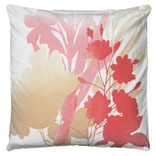 Rizzy Home White And Coral Square Pillow Cover
