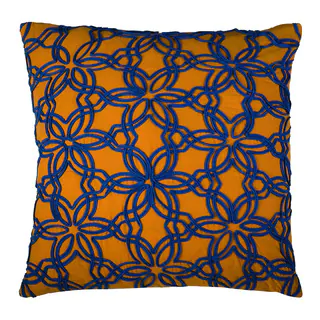 Rizzy Home Yellow And Blue Square Pillow Cover