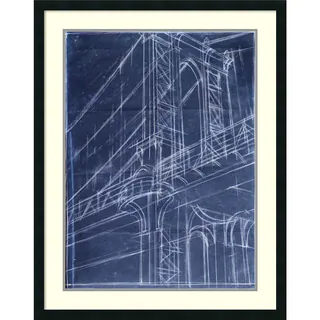Ethan Harper 'Bridge Blueprint I' Framed Art Print 30 x 38-inch
