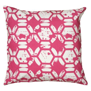 Rizzy Home Pink And White Square Pillow Cover