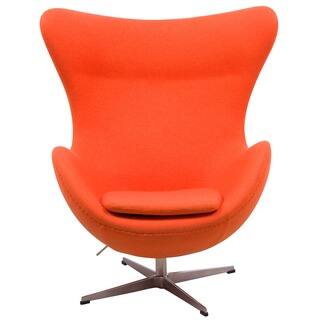 LeisureMod Modena Orange Wool Upholstered Chair