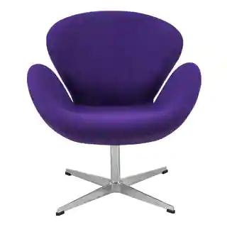 LeisureMod Purple Modern Wool Luray Chair