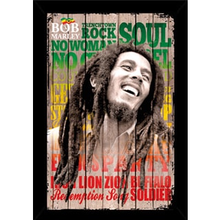 Bob Marley Laugh Poster (24-inch x 36-inch) with Contemporary Poster Frame