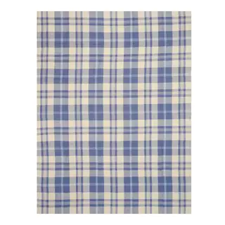 Handmade Wool Blue Transitional Geometric Plaid Rug (8' x 10')