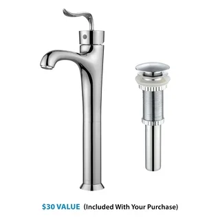 KRAUS Coda Single Hole Single-Handle Bathroom Faucet with Matching Pop-Up Drain in Chrome