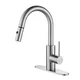 KRAUS Oletto Single-Handle Kitchen Faucet with Pull Down Dual-Function Sprayer in Stainless Steel
