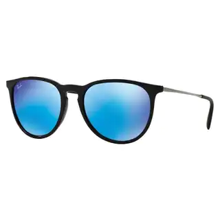Ray-Ban Erika Color Mix Blur RB4171 601/5554 Womens Black Gunmetal Frame Blue Mirror Lens Sunglasses