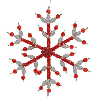 Handmade Crystal Snowflake Christmas Ornament (India)