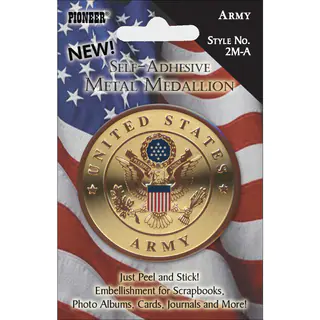 Military SelfAdhesive Metal Medallion 2inArmy