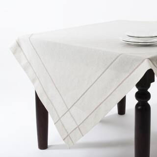 Drawn Work Design 84-inch Tablecloth