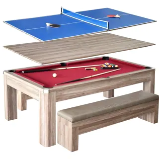 Newport 7-foot Pool Table Combo Set with Benches