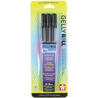 Gelly Roll Medium Point Pens 3/PkgBlack