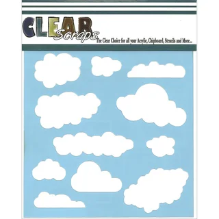 Clear Scraps Stencils 6inX6inClouds