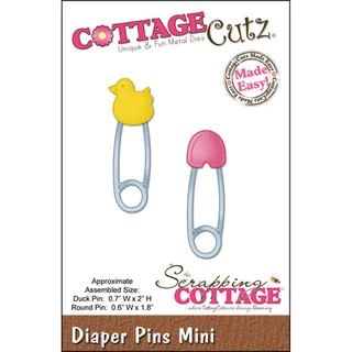 CottageCutz Mini DieDiaper Pins .7inX2in & .6inX1.8in