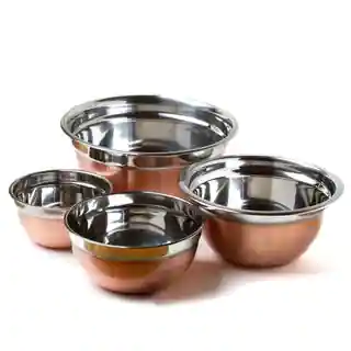 Prime Pacific Stainless Steel Euro Style Copper Finish Mixing Bowl (Set of 4)