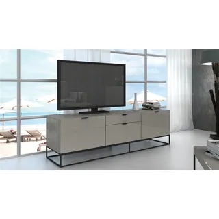 VIZZIONE Collection High Gloss Light Gray Lacquer Entertainment Center by Casabianca Home