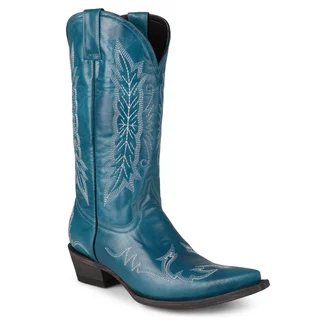 Journee Collection Women's Embroidered Handmade Leather Cowboy Boots