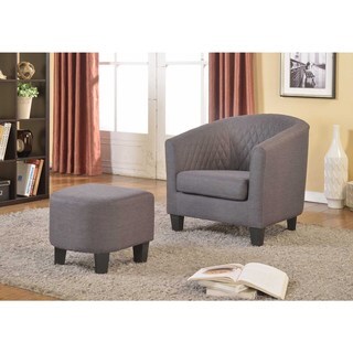 Isabella Fabric Accent Chair and Ottoman