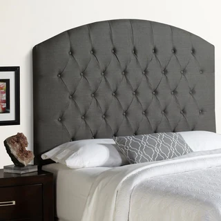 Humble + Haute Halifax Tall Queen Size Grey Floral Arched Upholstered Headboard