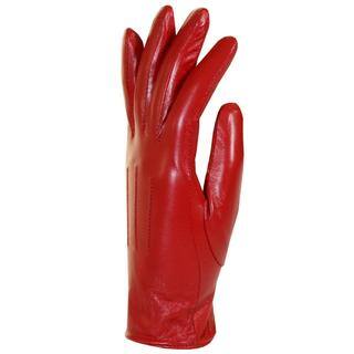 Isotoner Women's Lined Red Leather Gloves
