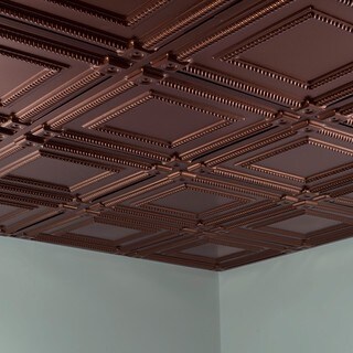 Fasade Coffer Oil Rubbed Bronze 2-foot Square Lay-in Ceiling Tile