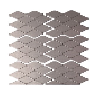 Aspect 6x4-inch Wavelength Stainless Matted Metal Tile (6-pack)