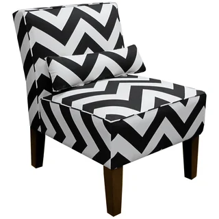 Skyline Furniture Armless Chair in Zippy Black-White