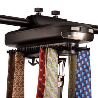Honey-Can-Do HNG-02948 Battery Powered Revolving Tie and Belt Rack
