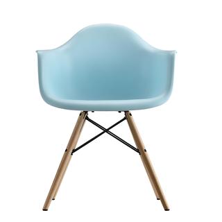 DHP Blue Eames Replica Molded Chair with Wood Legs