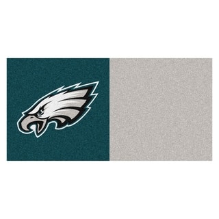 Fanmats Philadelphia Eagles Teal and Grey Carpet Tiles