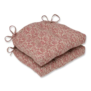 Pillow Perfect Castille Salmon Reversible Chair Pad (Set of 2)